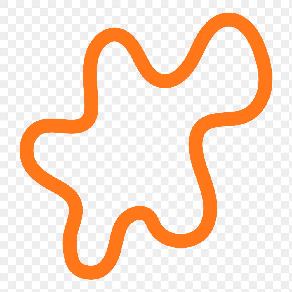 Orange squiggle png frame collage element