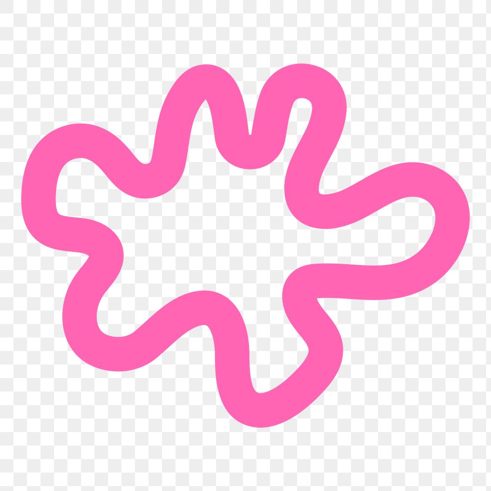 Pink flower squiggle png sticker collage element