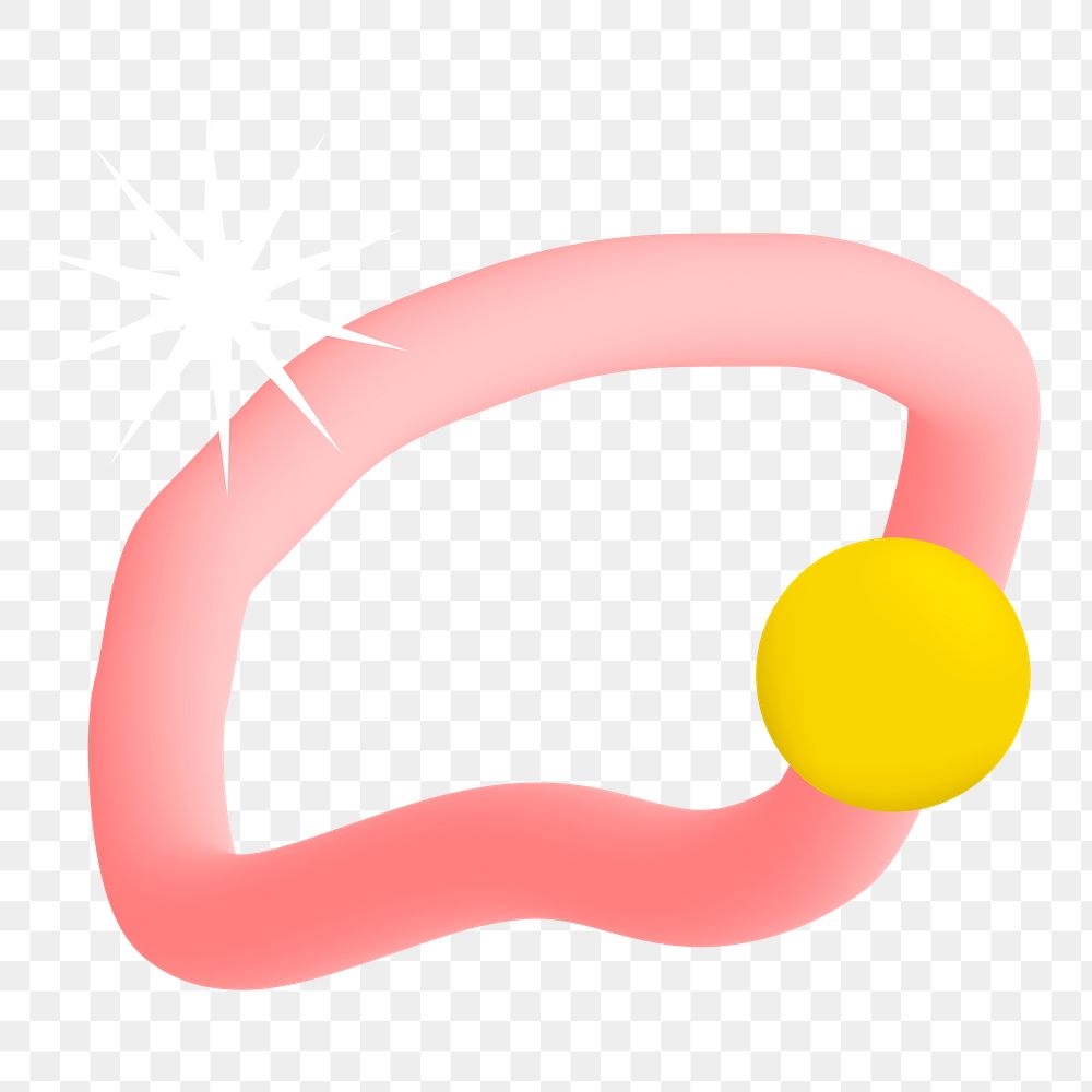 Funky png logo element, 3D squiggle shape