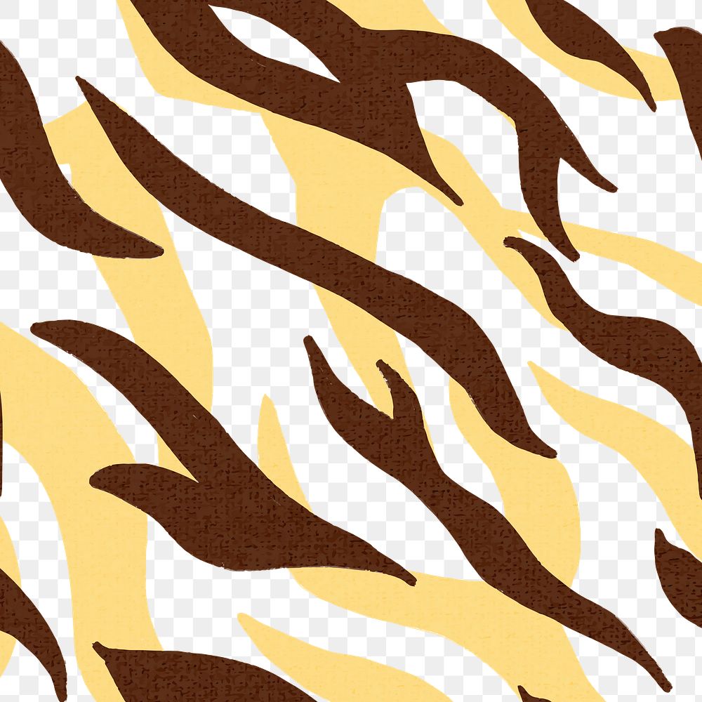 Tiger pattern png transparent background, brown & yellow design