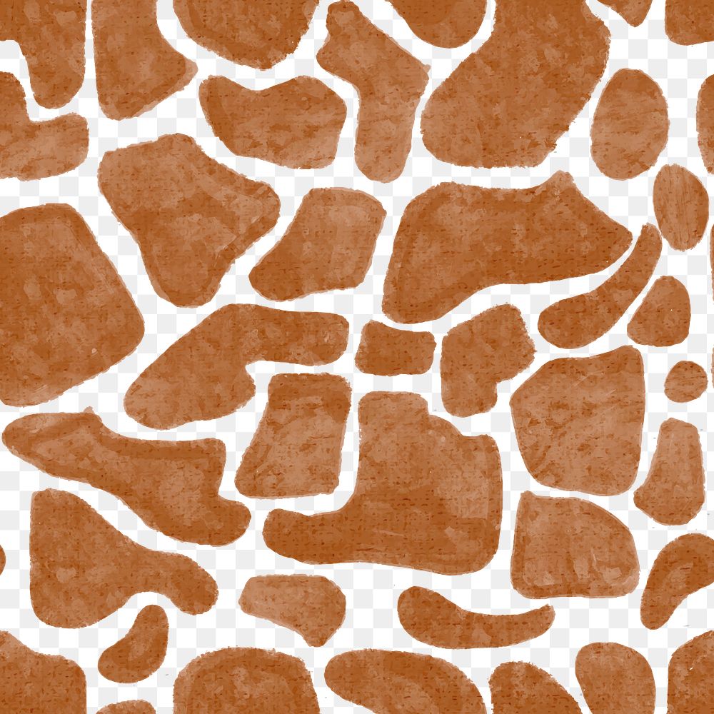Giraffe pattern png transparent background brown design paint style