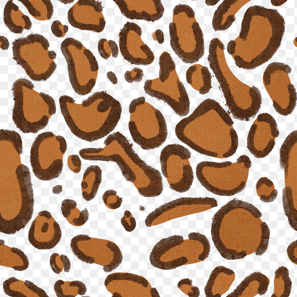 Leopard pattern png transparent background brown design paint style