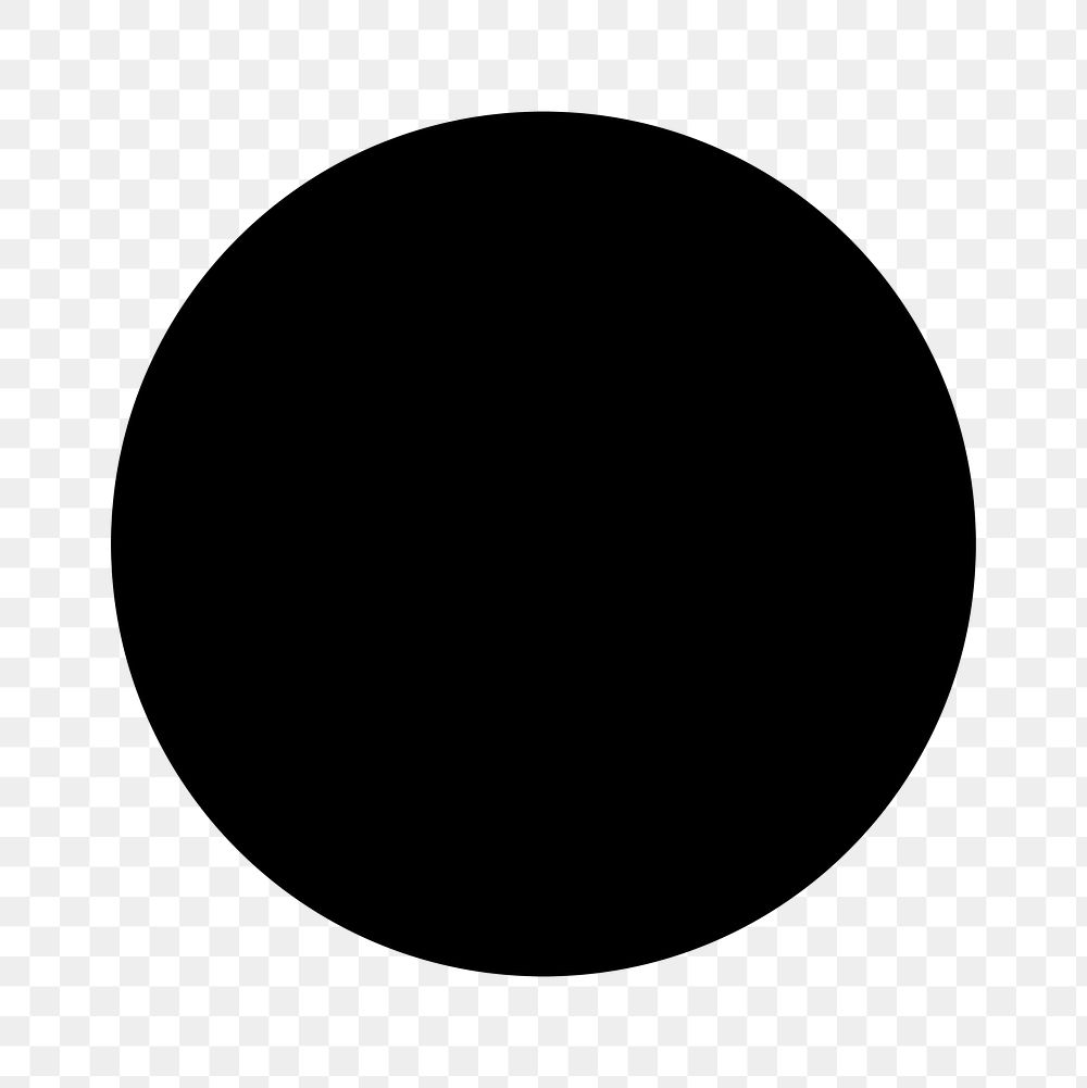 Circle geometric shape png sticker, black flat graphic on transparent background