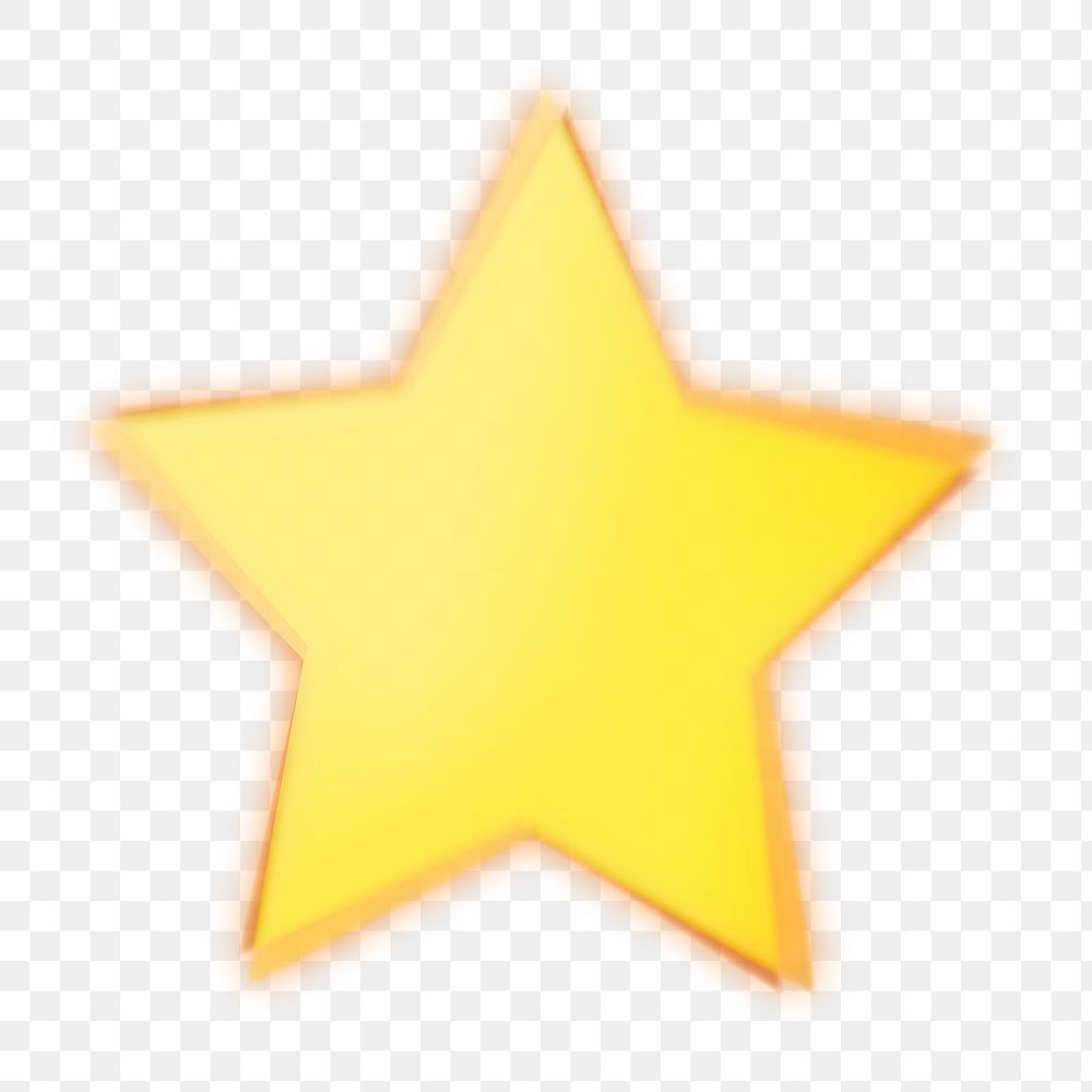 Yellow gradient star png sticker, transparent background