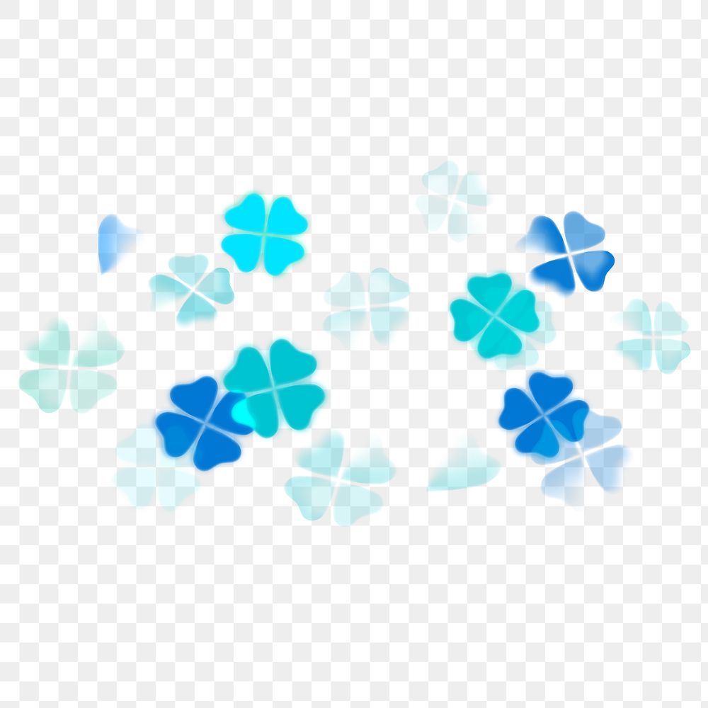 Blue clover png bokeh transparent pattern design