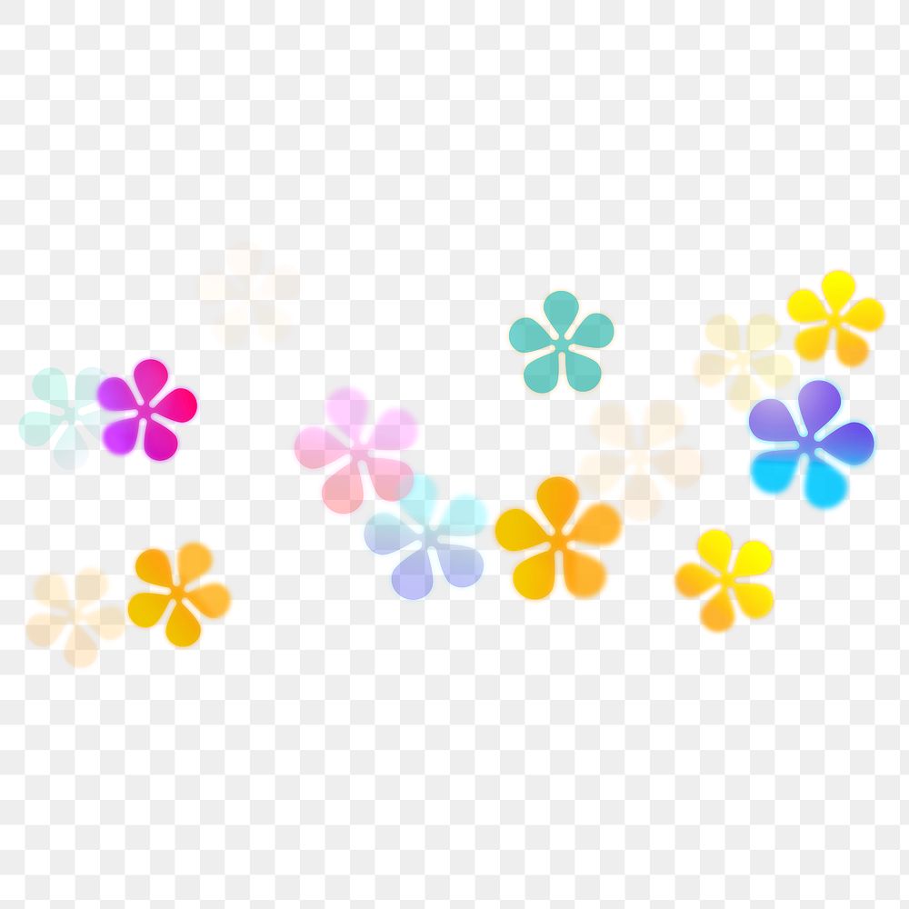 Colorful flower png bokeh transparent pattern design