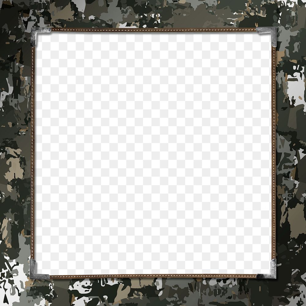 Frame png transparent background on camo print design
