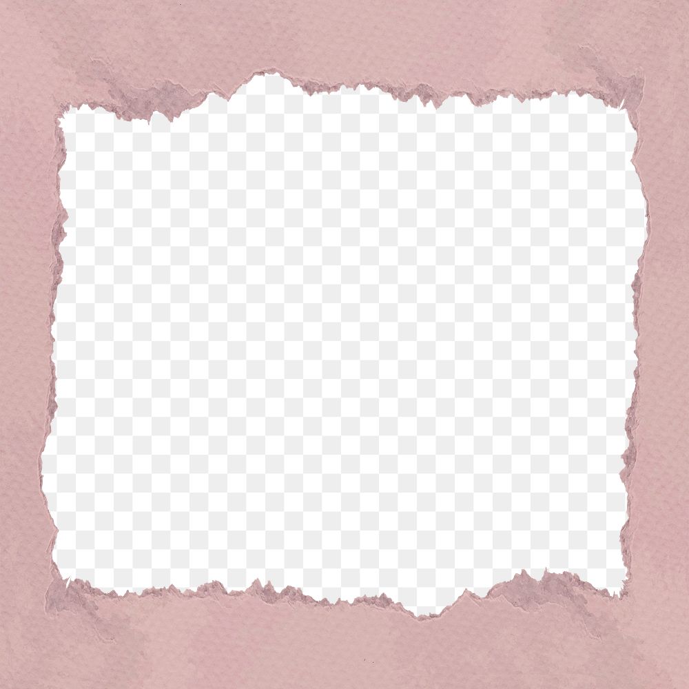 Ripped paper png frame, transparent background, yellow design