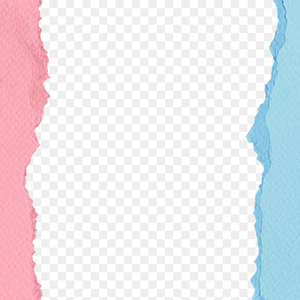 Paper texture png border frame, transparent background, cute feminine design