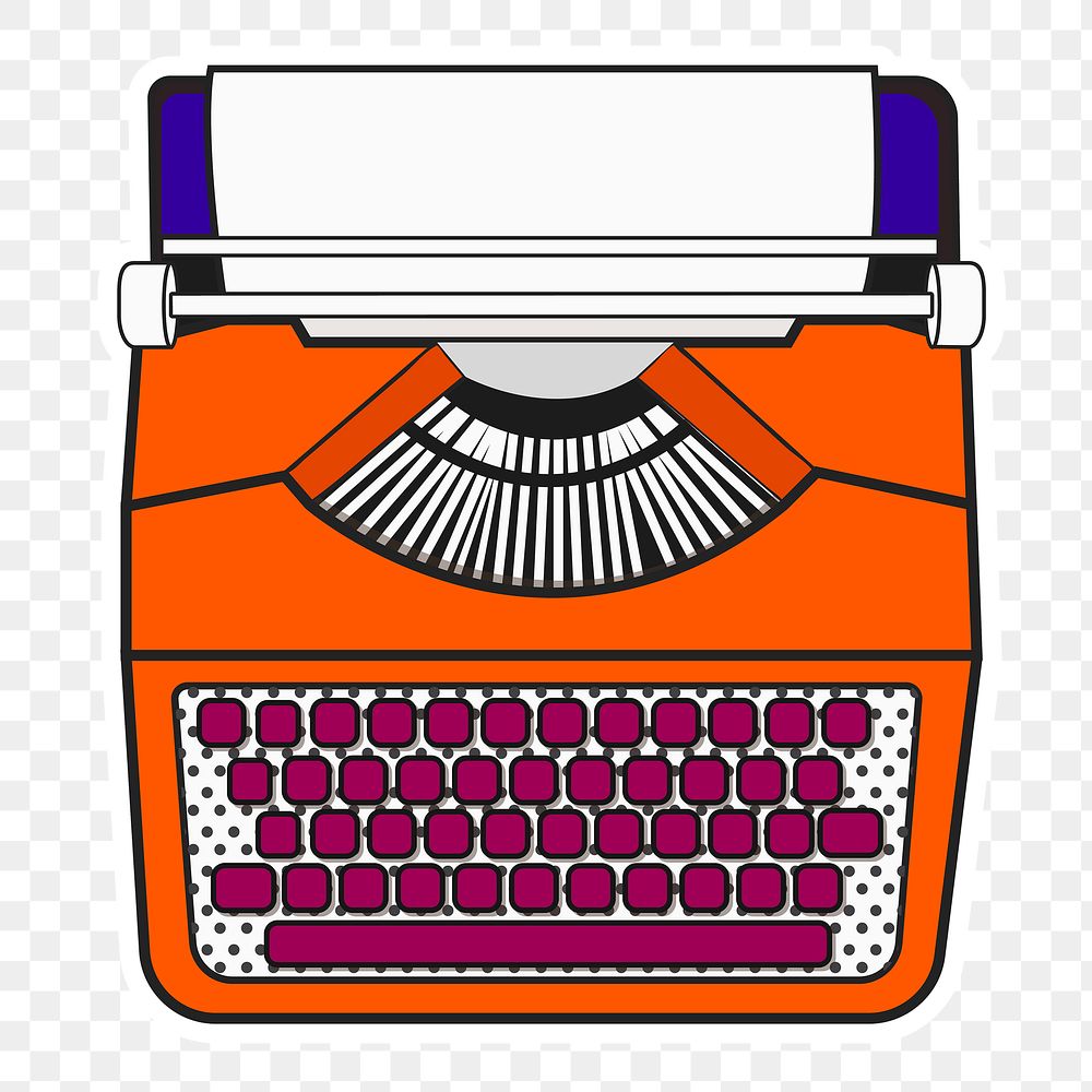 Color pop art typewriter vintage png sticker