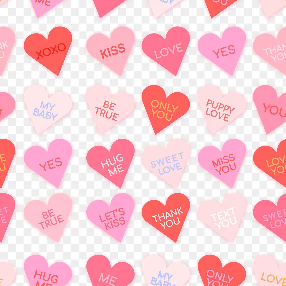 Heart shape pattern png transparent background