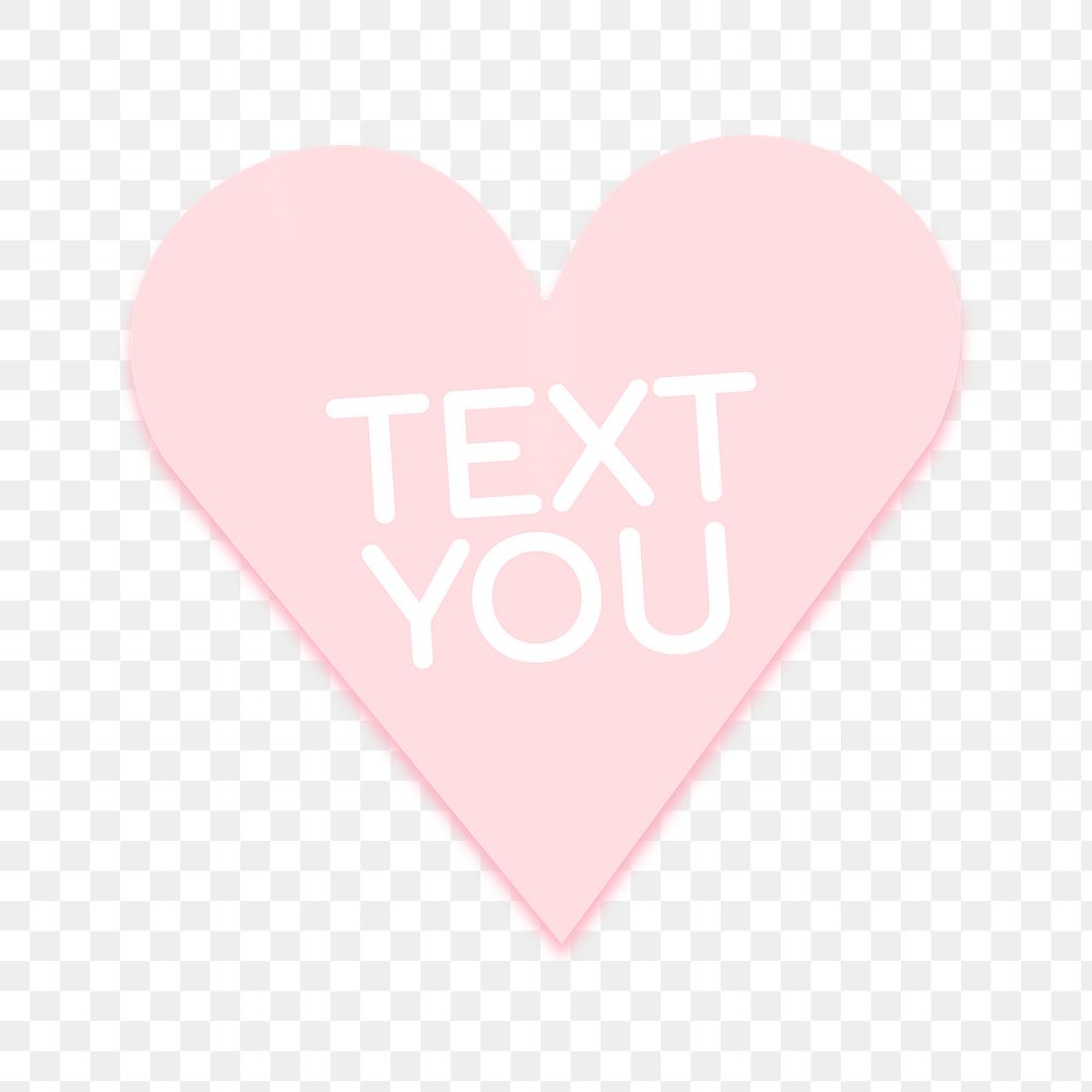 Heart shape stickers png transparent, cute love text