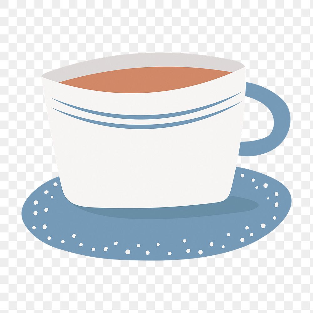 Coffee cup png, cute cartoon sticker, transparent background
