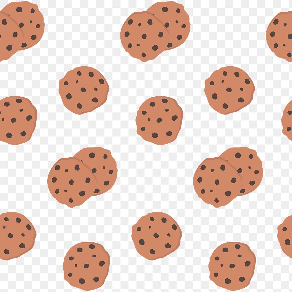 Cookie pattern png transparent background cute seamless design