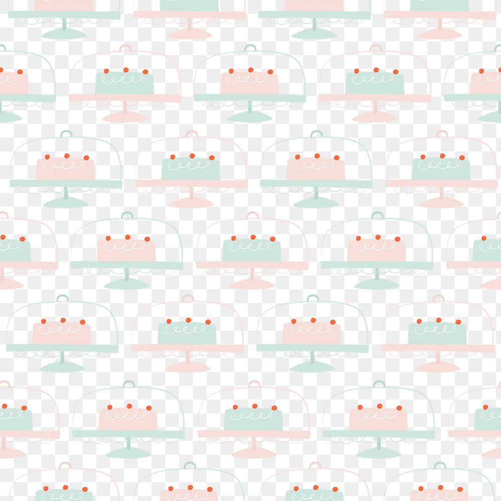 Cake pattern png transparent background cute seamless design