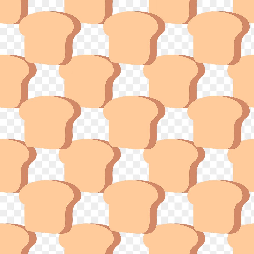 Bread pattern png transparent background cute seamless design