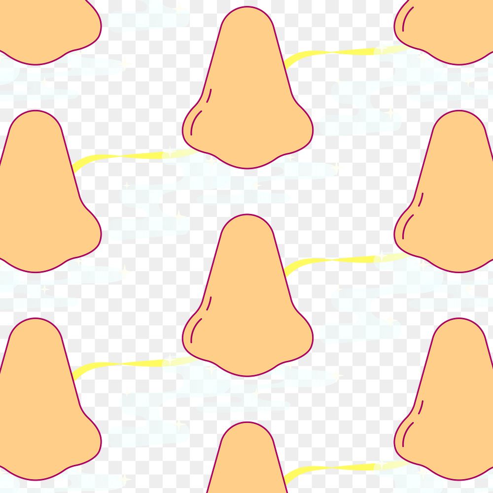 Nose pattern png transparent background, cute seamless design