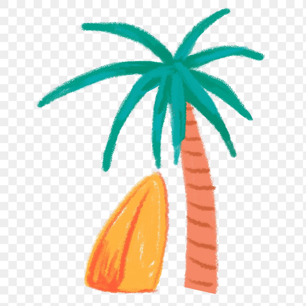 Palm tree doodle png sticker, transparent background