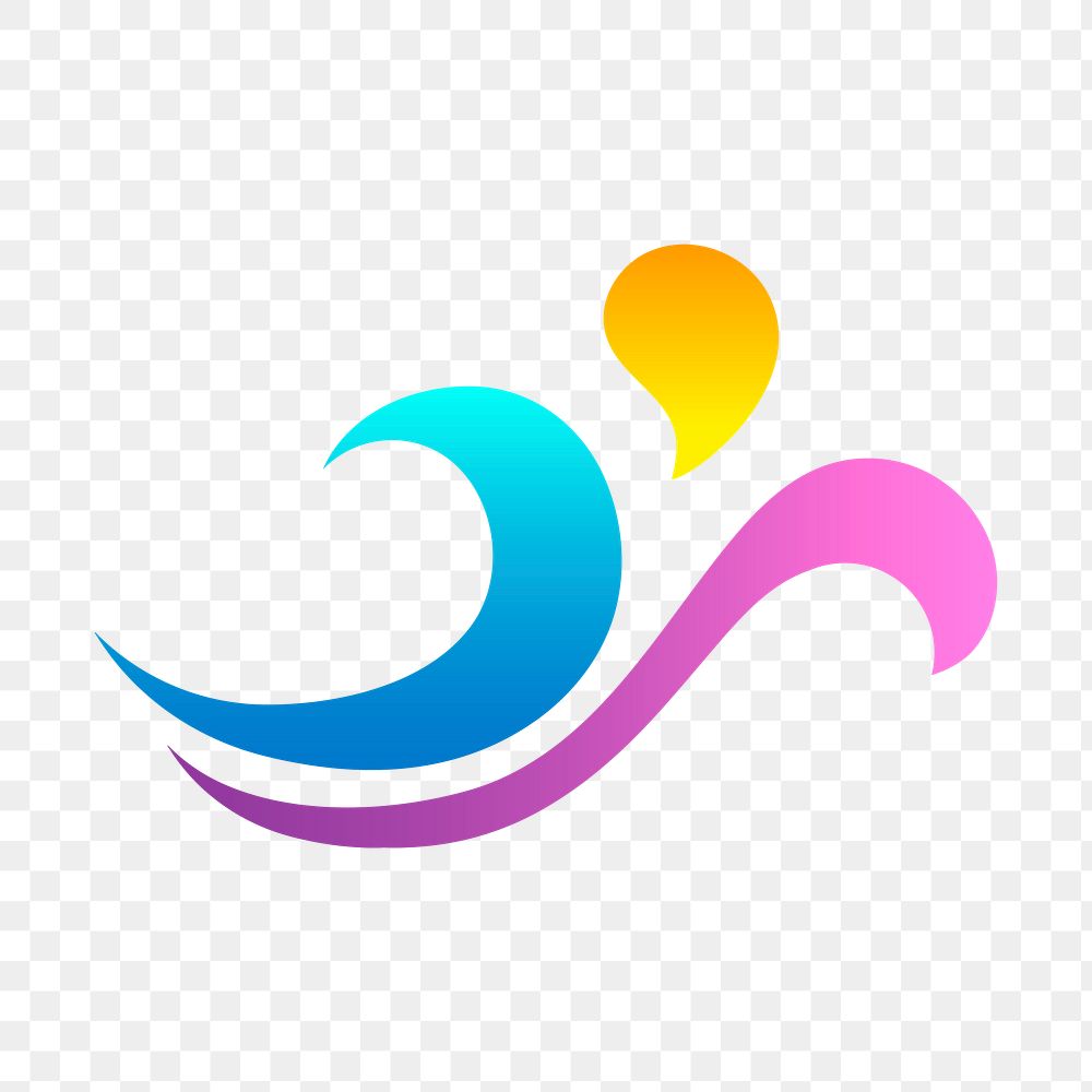 Tide logo png element clipart, colorful gradient graphic on transparent background