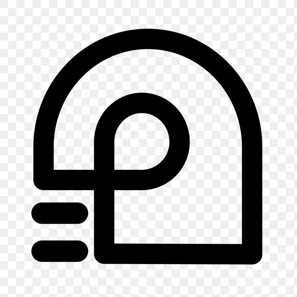 PNG abstract business logo element, modern black design