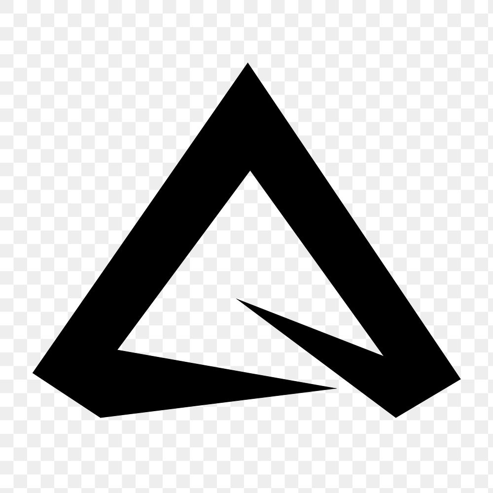 Black triangle png sticker, logo element clipart, modern design for business