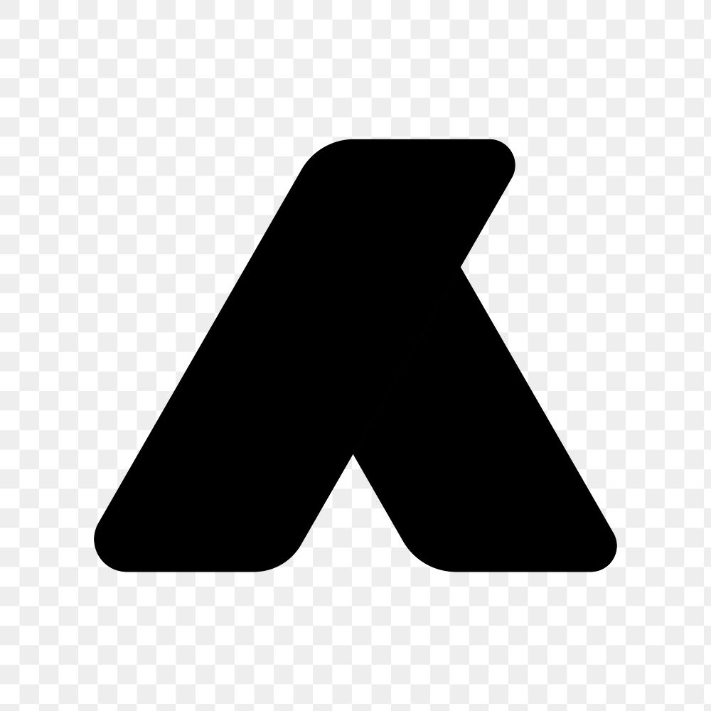 PNG black triangle logo element clipart, modern design for business