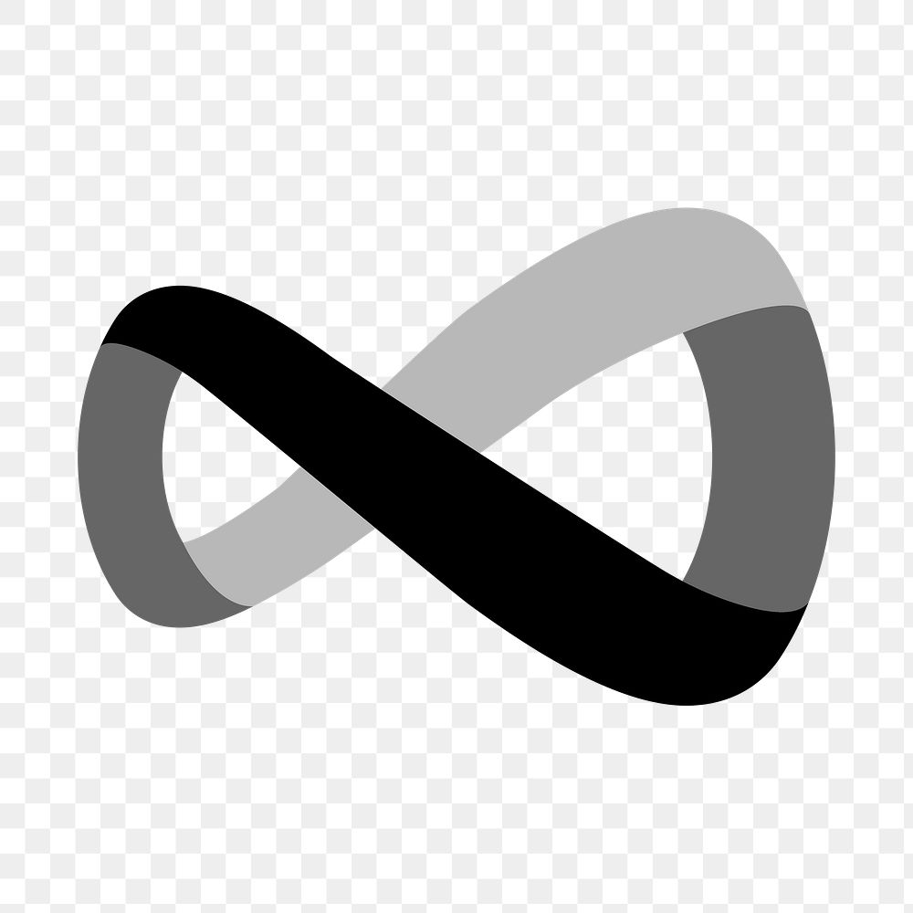 Black infinity png logo element, black design for business
