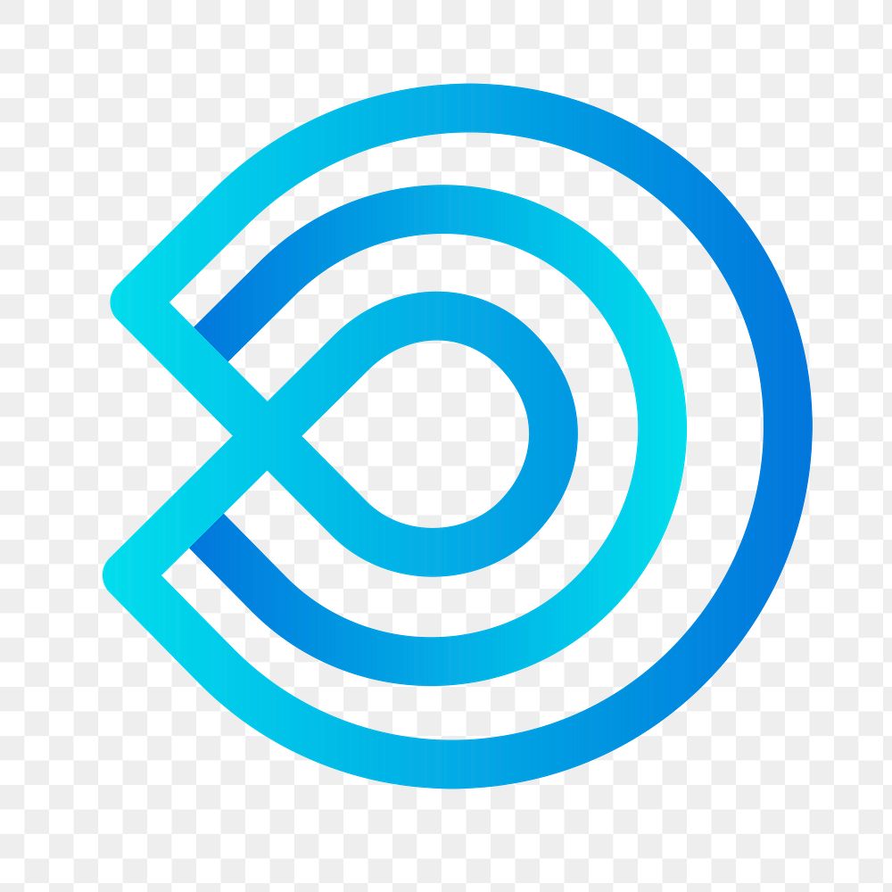 Blue business logo element png, abstract modern design