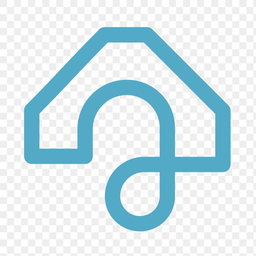 PNG blue abstract business logo element, modern design