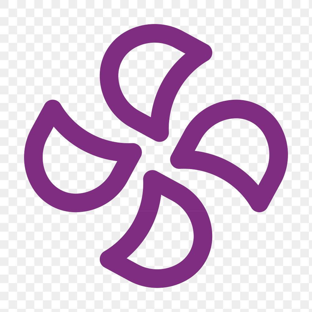PNG purple logo element, floral collage design for business