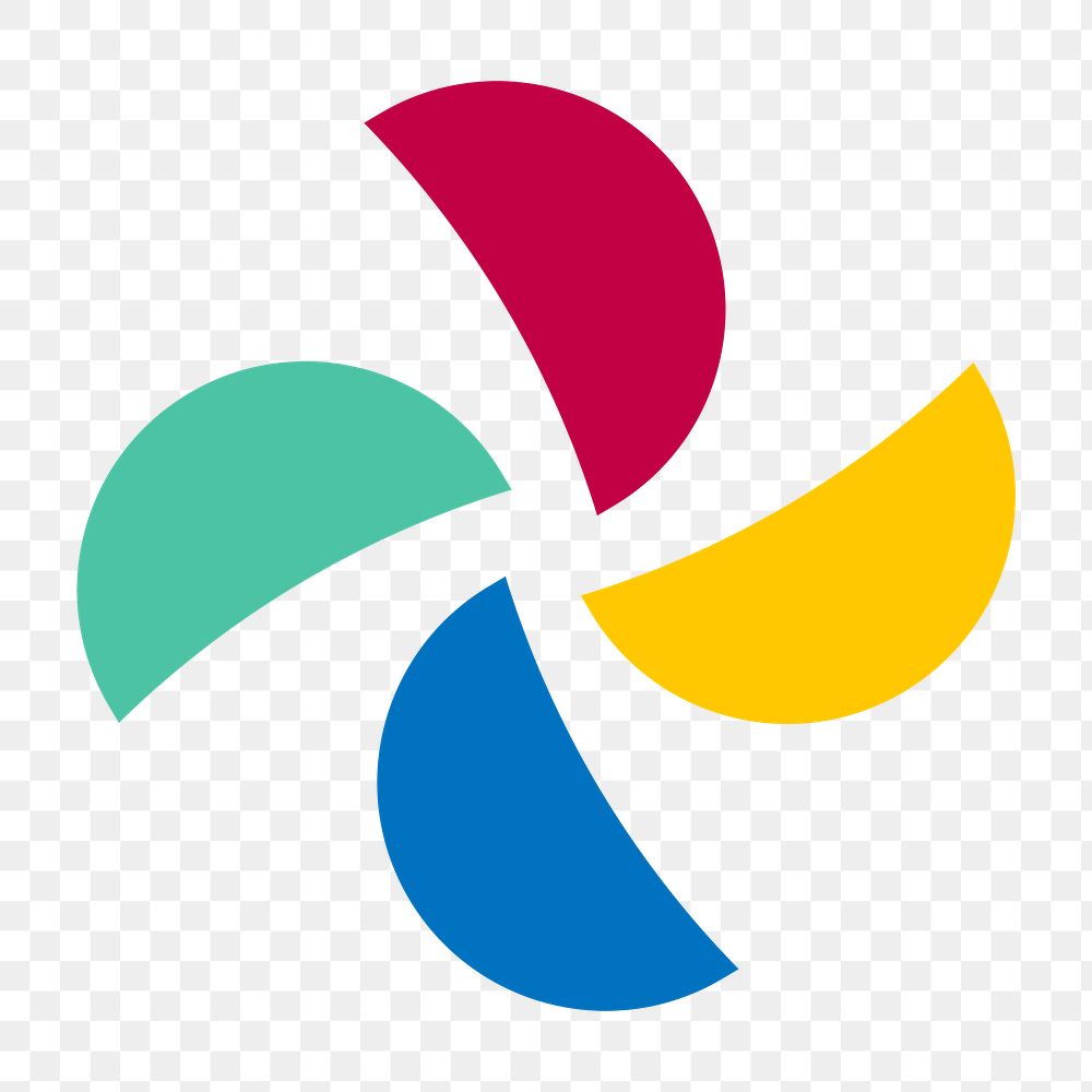 PNG colorful business logo element, floral collage design