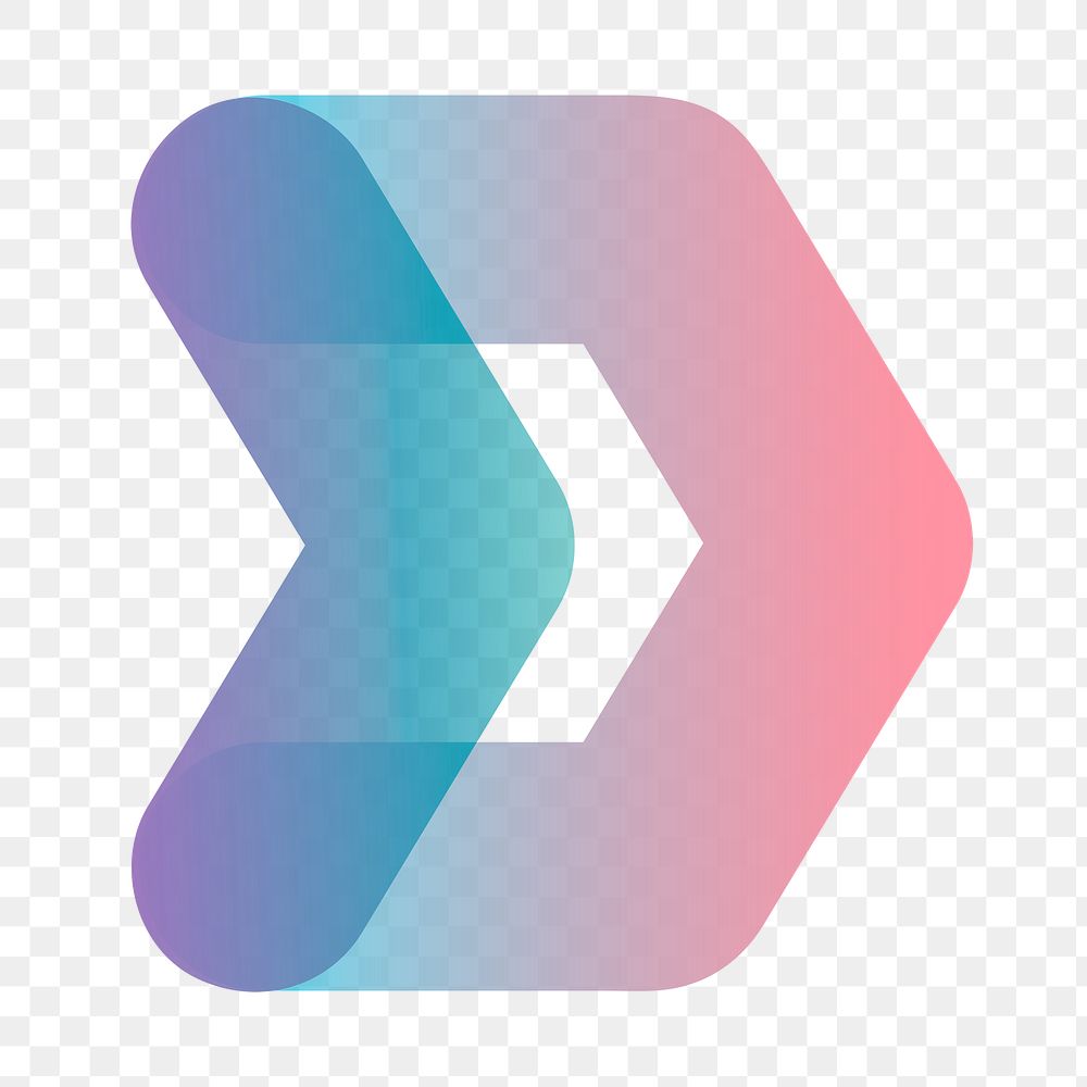 PNG gradient business logo element, modern arrow design