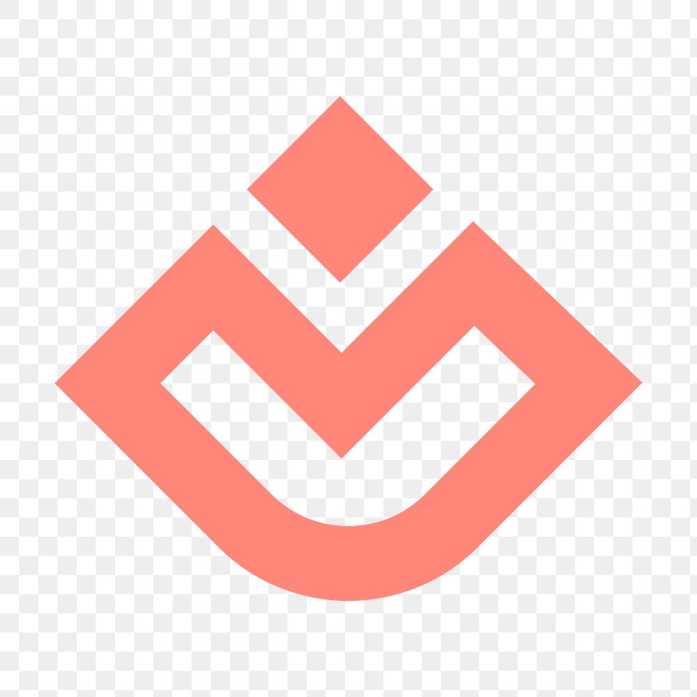 PNG pink abstract business logo element, modern design