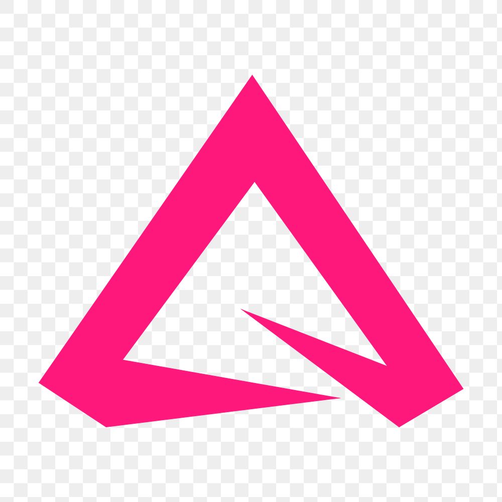 Pink triangle logo png, modern clipart design for business