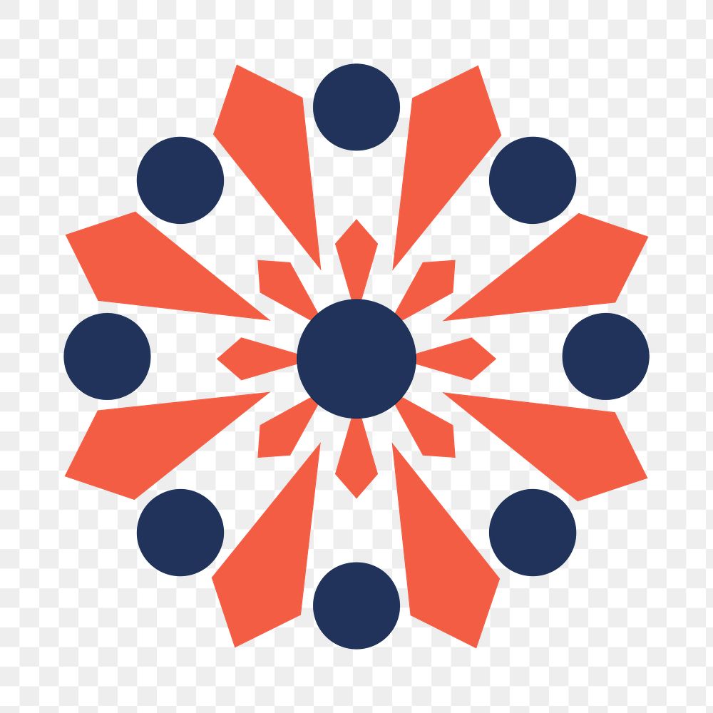 Colorful business png logo element, floral collage design