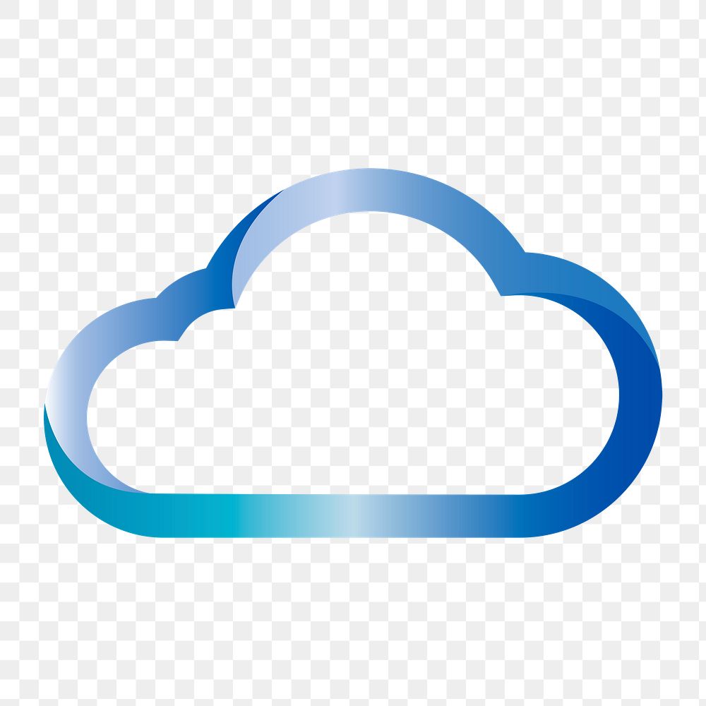 PNG blue cloud business logo element, modern design