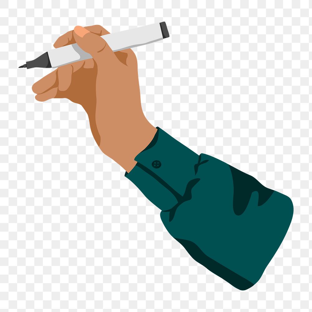 Hand holing pen png sticker, business graphic