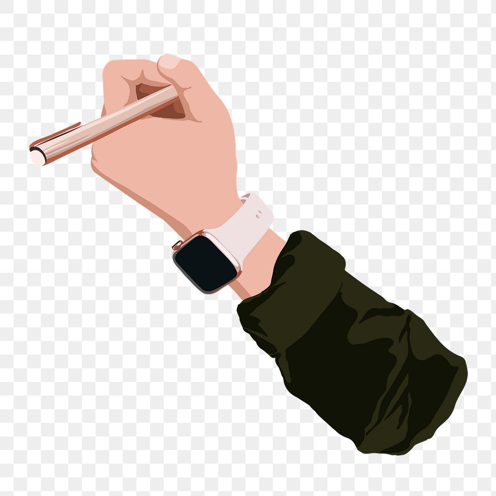 Hand holing pen png sticker, business graphic