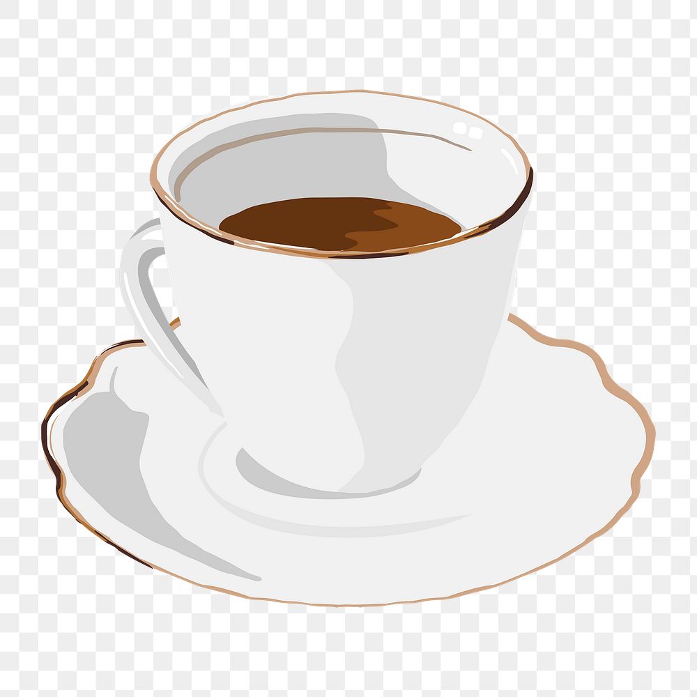 Espresso coffee png clipart, beverage aesthetic on transparent background