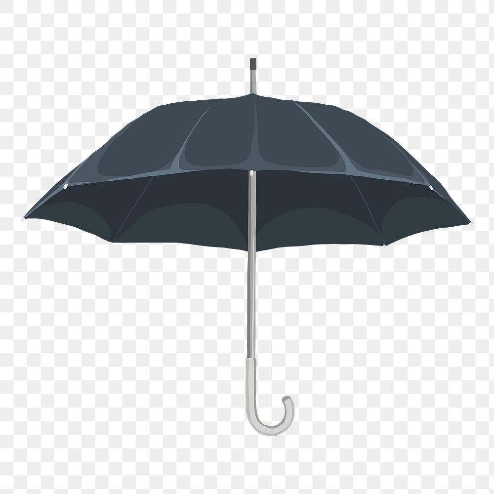 Blue umbrella png sticker, realistic illustration on transparent background
