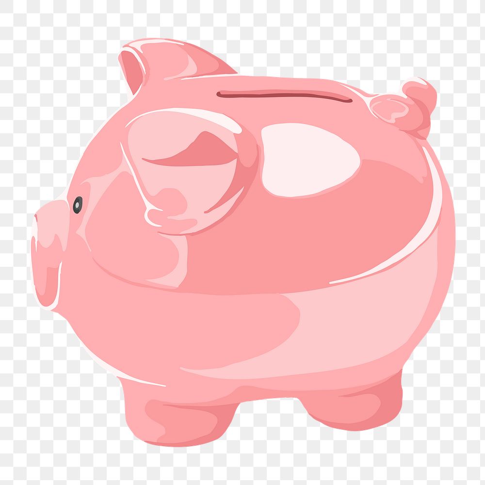 Piggy bank png clipart, savings & finance illustration on transparent background
