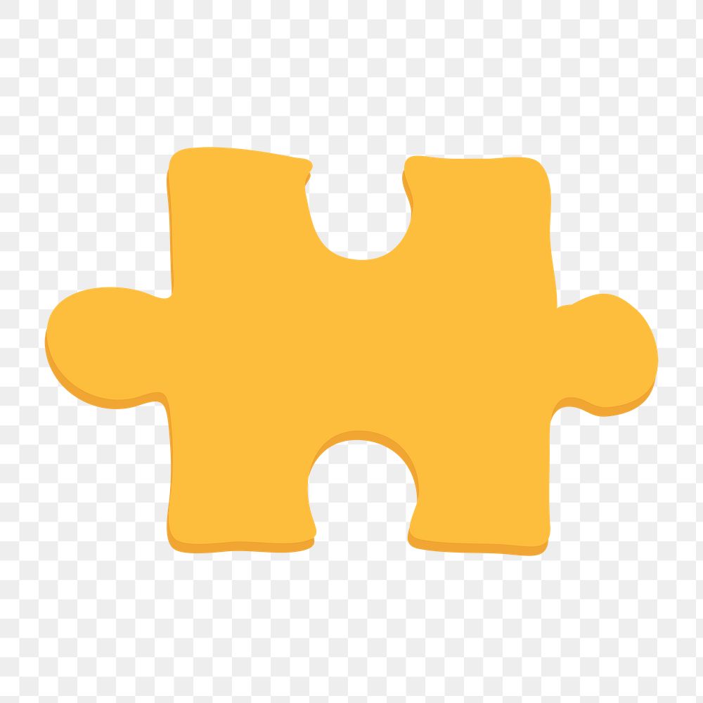 Yellow jigsaw png sticker, autism awareness symbol
