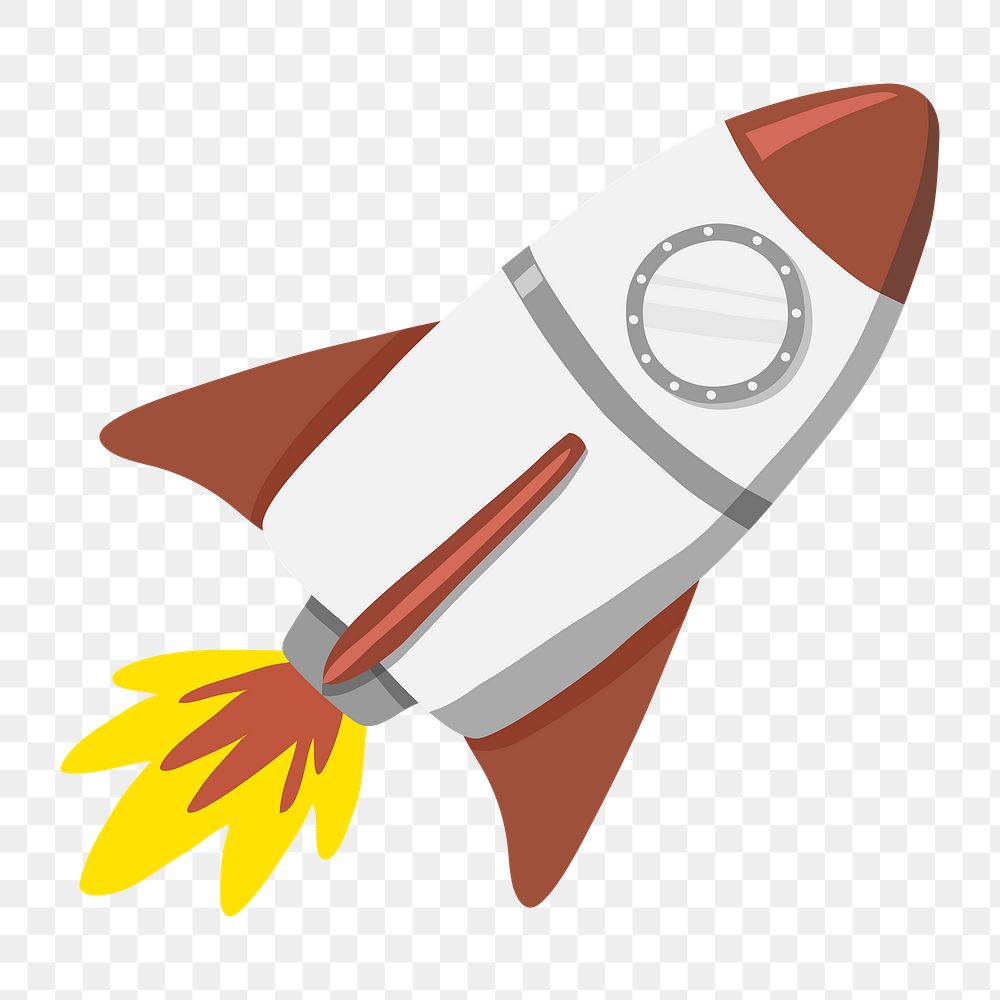 Rocket png sticker, cute science education illustration on transparent background