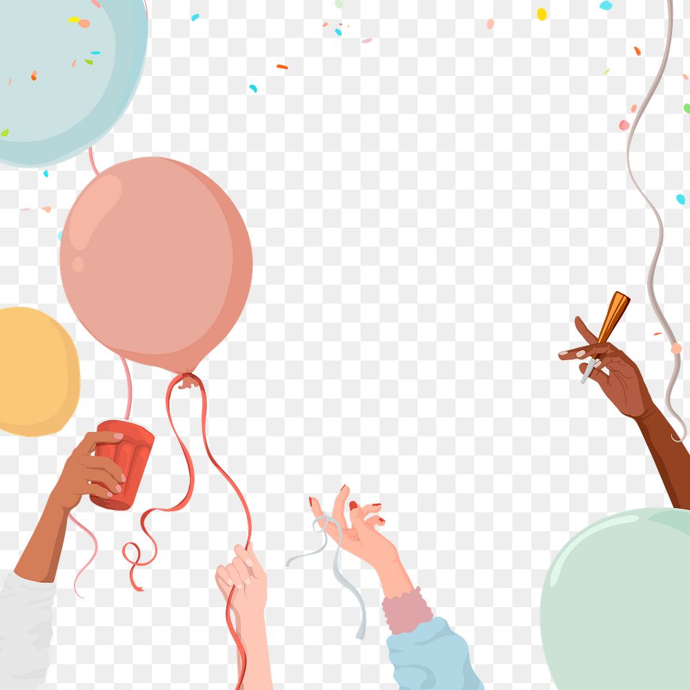 Party border png sticker, celebration illustration design