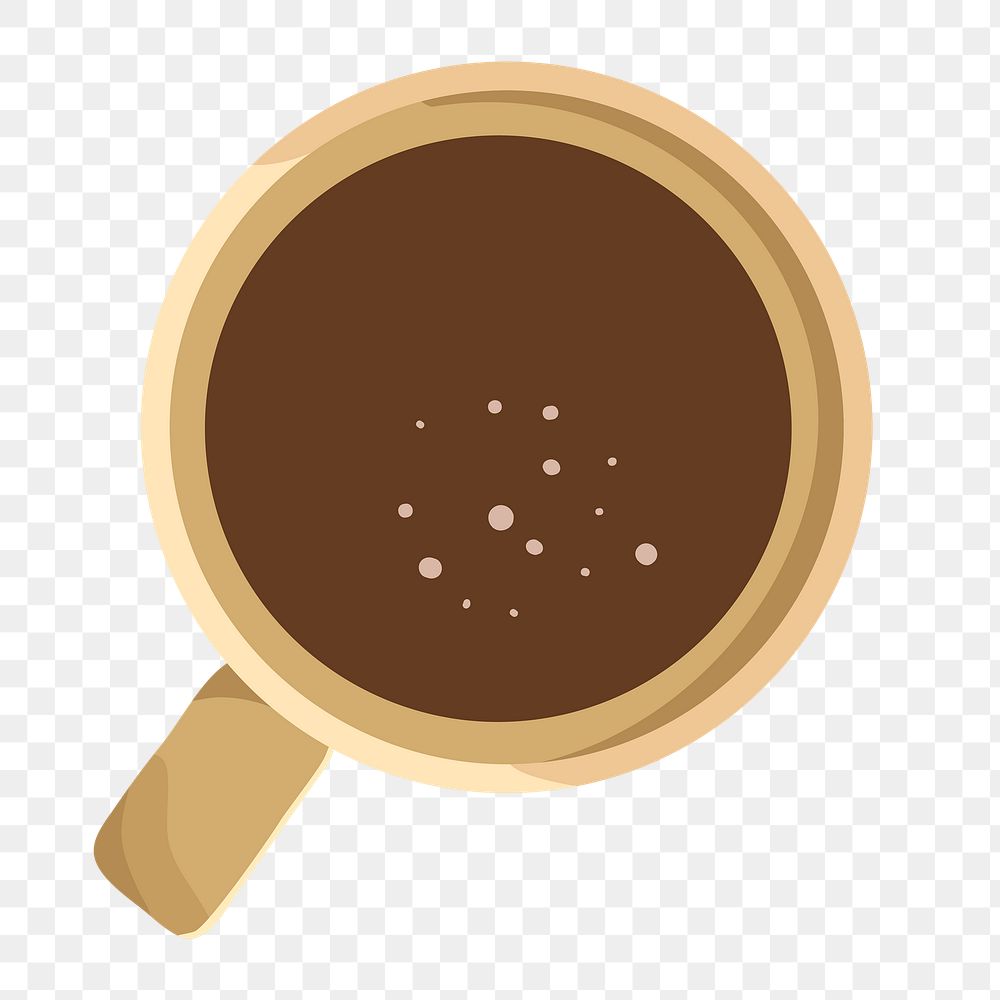 Hot chocolate png sticker, aerial view, drink illustration design