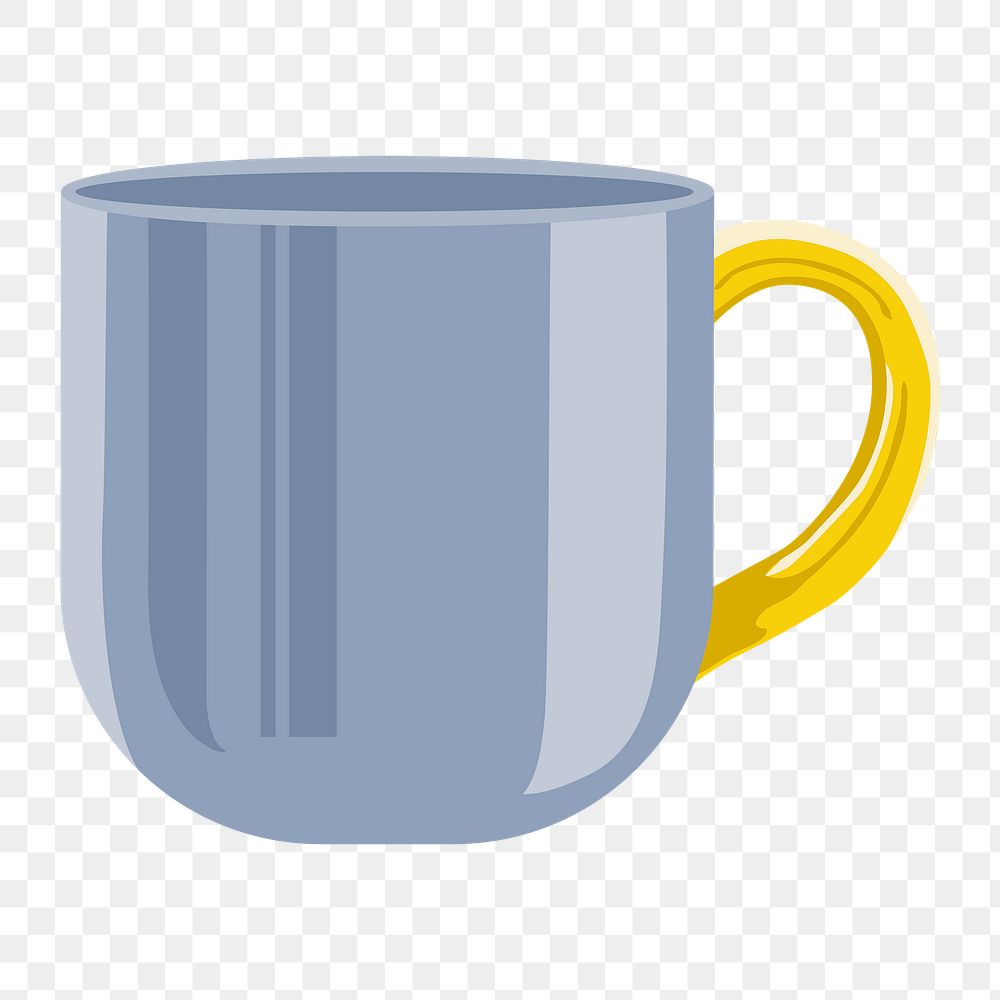 Blue mug png sticker, drink illustration design