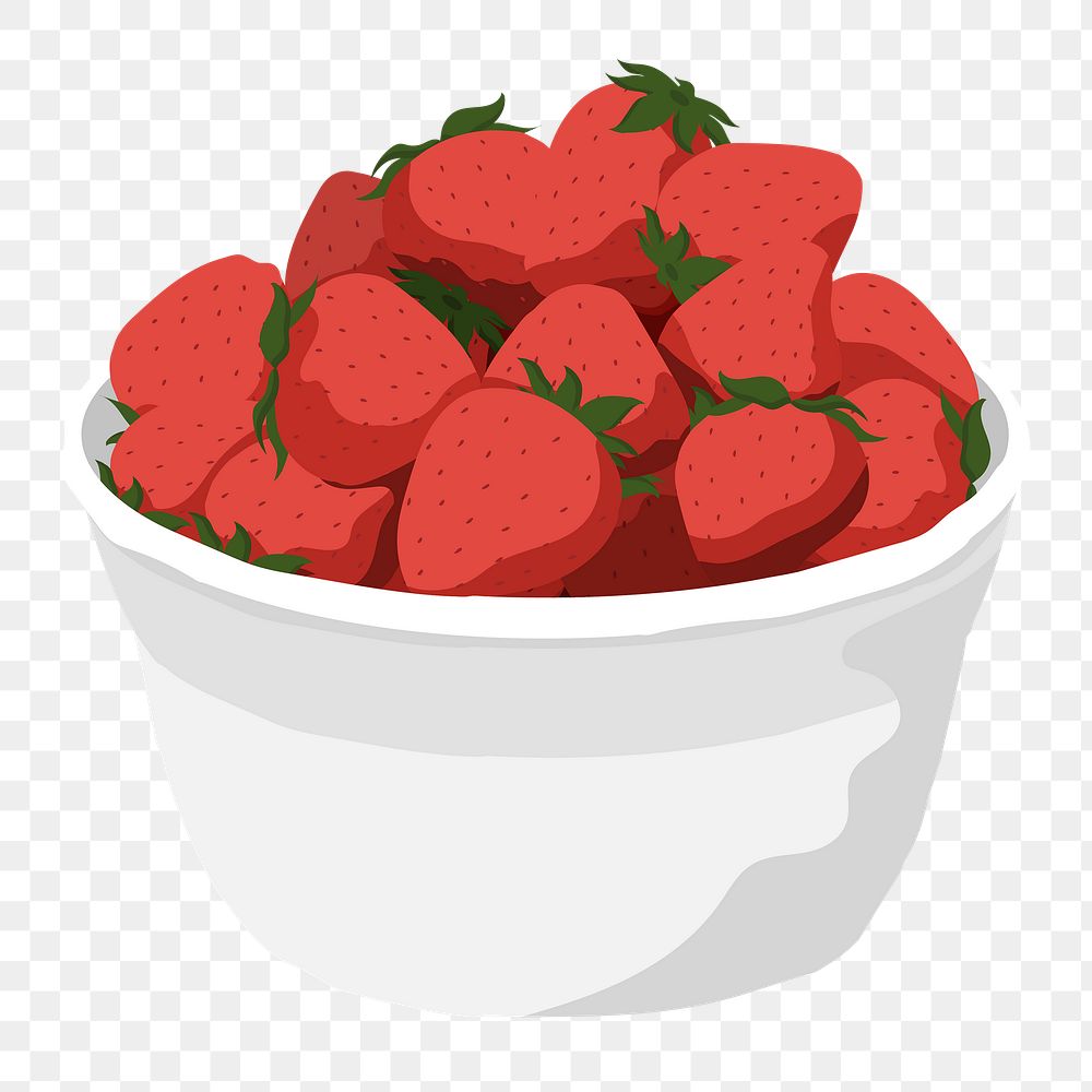 Strawberries png sticker, fruit illustration design