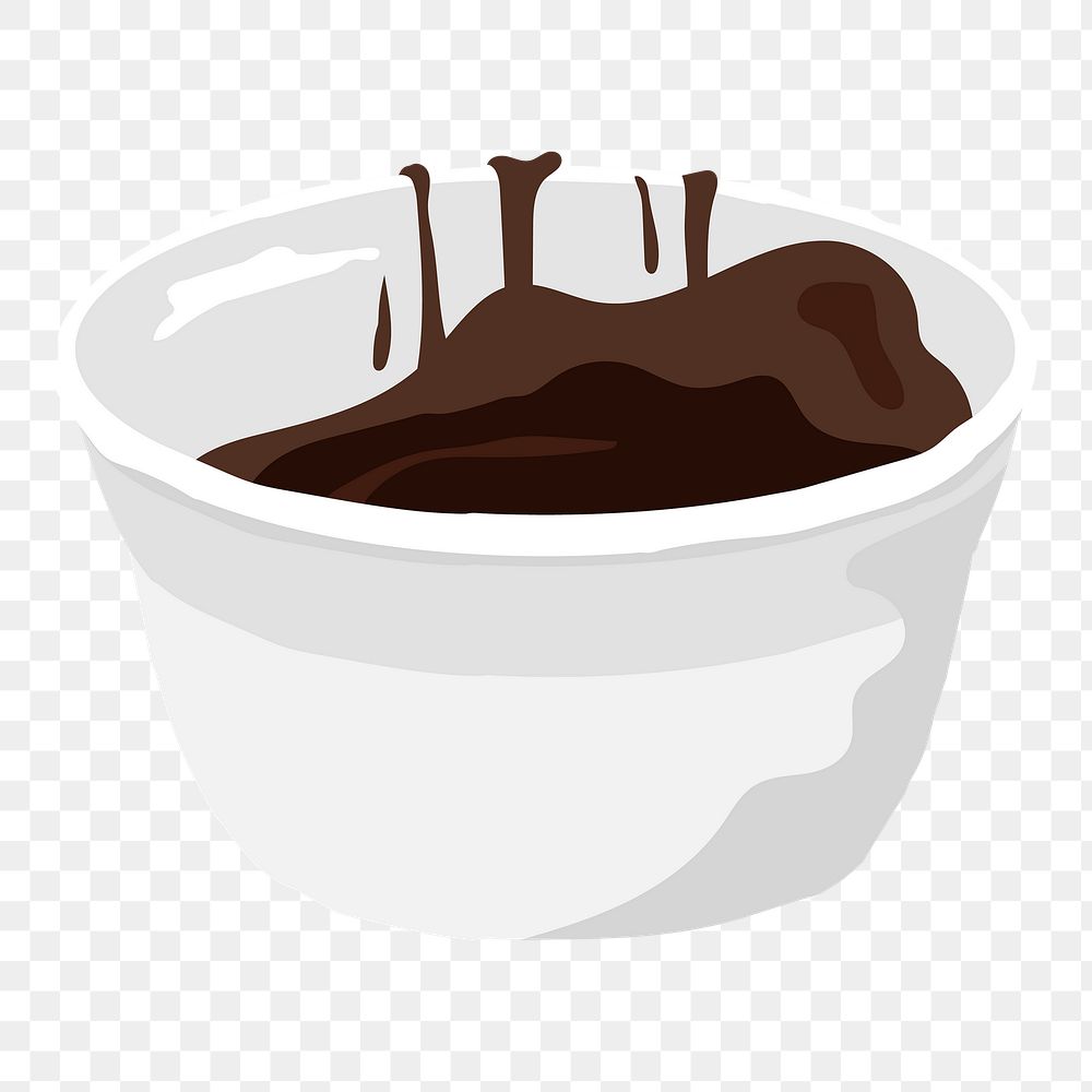 Chocolate dip cup png sticker, food illustration design