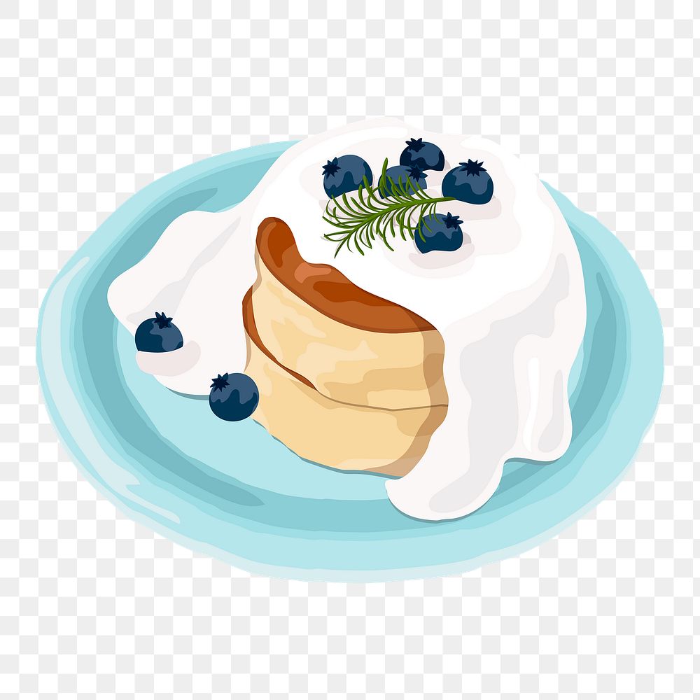  Blueberry pancake png, food sticker illustration