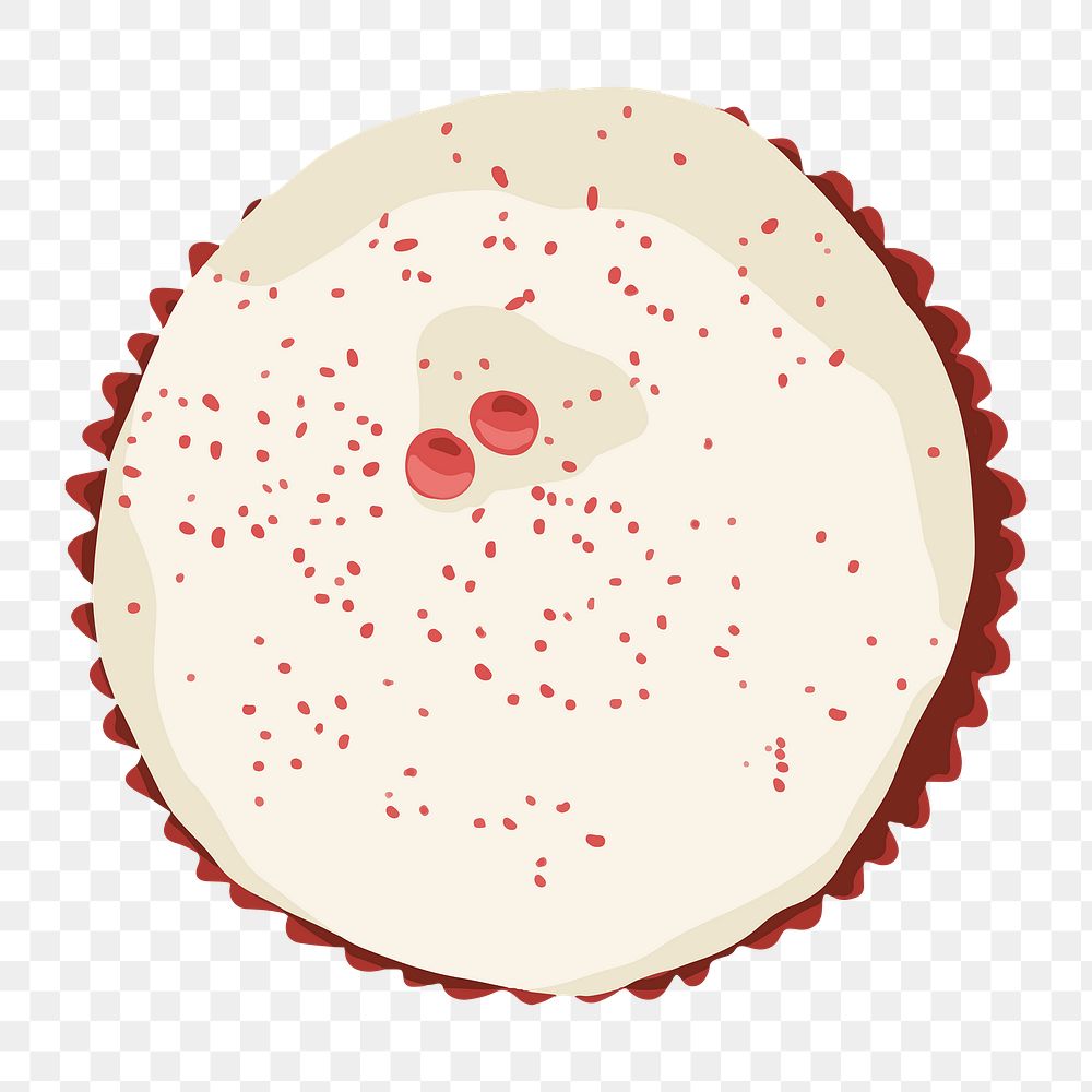 Red velvet cupcake png, food sticker illustration